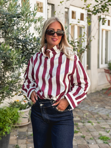 Chemise Anya - Bordeaux/Blanc