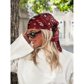 Foulard à motifs Félicie - Bordeaux