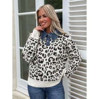 Pull léopard Daniela - Beige