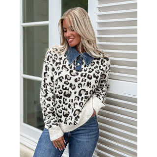 Pull léopard Daniela - Beige