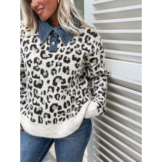 Pull léopard Daniela - Beige