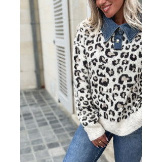 Pull léopard Daniela - Beige