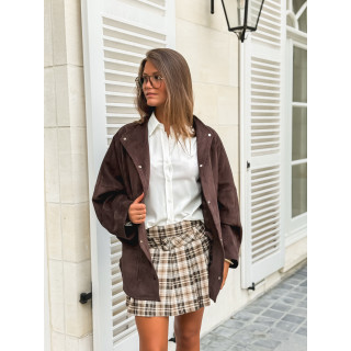 Mini jupe à carreaux Jessica - Marron