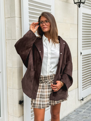 Mini jupe à carreaux Jessica - Marron
