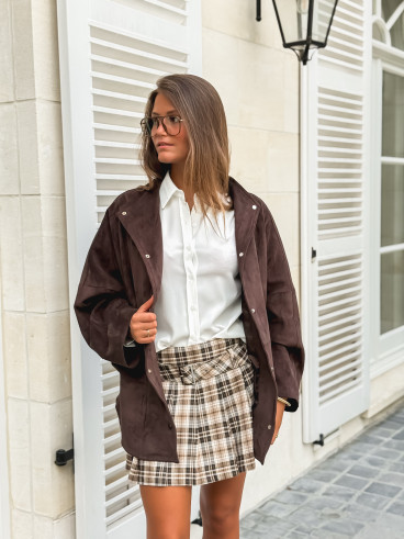 Veste en suédine Amalie - Chocolat