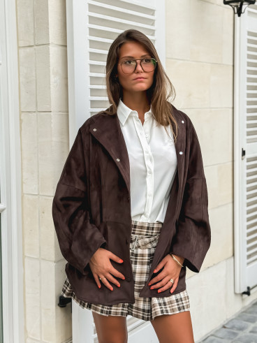 Veste en suédine Amalie - Chocolat