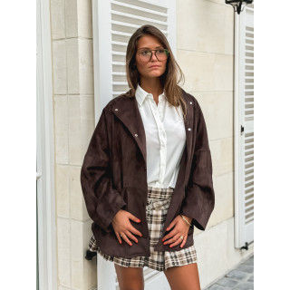 Veste en suédine Amalie - Chocolat