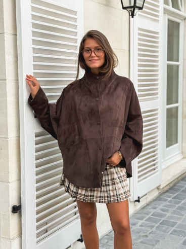 Veste en suédine Amalie - Chocolat