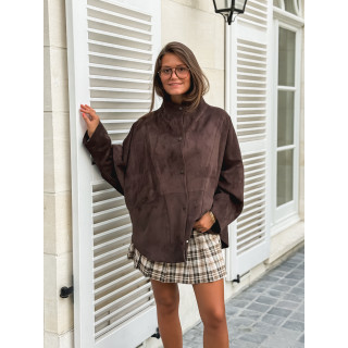 Veste en suédine Amalie - Chocolat