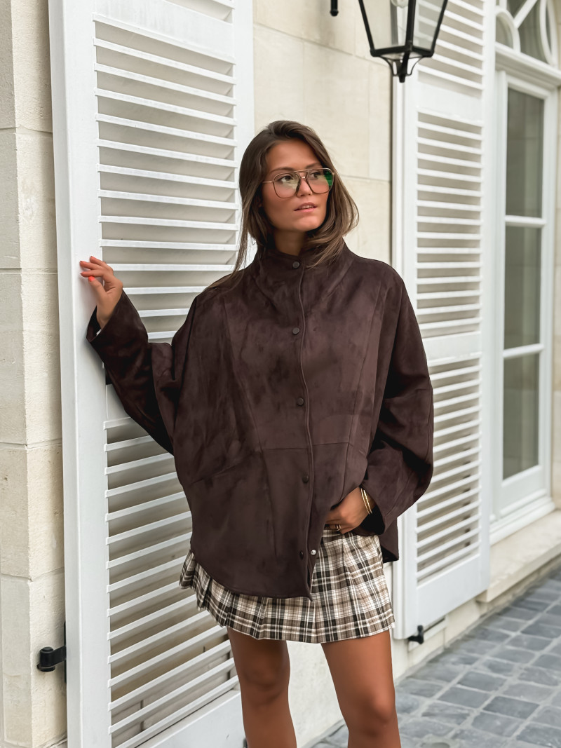 Veste en suédine Amalie - Chocolat