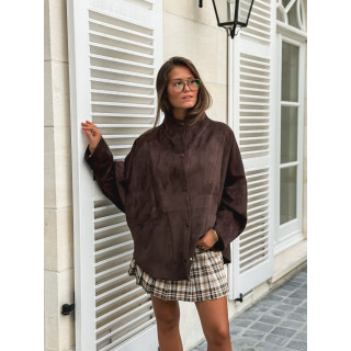 Veste en suédine Amalie - Chocolat