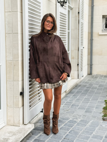 Veste en suédine Amalie - Chocolat