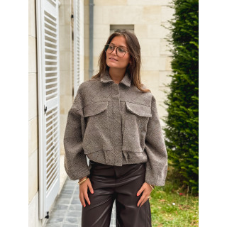 Veste à carreaux Vivienne - Taupe
