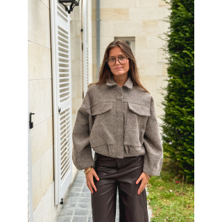 Veste à carreaux Vivienne - Taupe