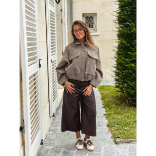 Veste à carreaux Vivienne - Taupe
