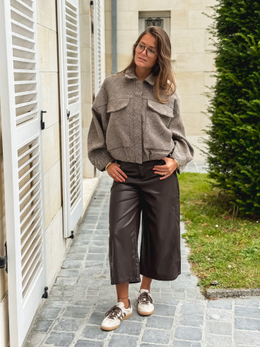 Veste à carreaux Vivienne - Taupe
