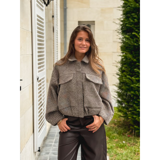 Veste à carreaux Vivienne - Taupe