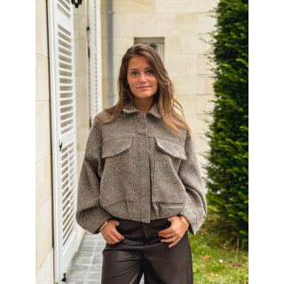 Veste à carreaux Vivienne - Taupe
