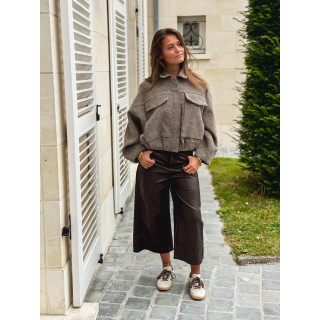 Veste à carreaux Vivienne - Taupe