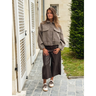 Veste à carreaux Vivienne - Taupe