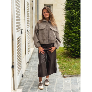 Veste à carreaux Vivienne - Taupe