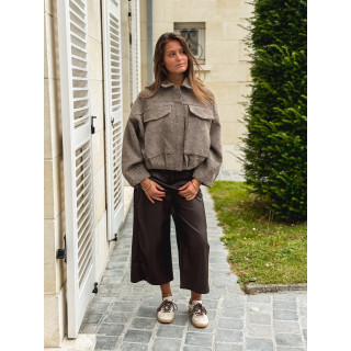 Veste à carreaux Vivienne - Taupe