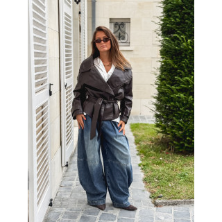 Veste en simili Karlyn - Chocolat