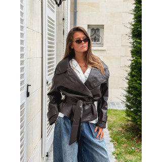 Veste en simili Karlyn - Chocolat