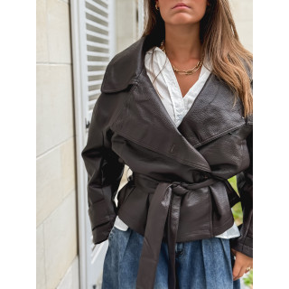 Veste en simili Karlyn - Chocolat