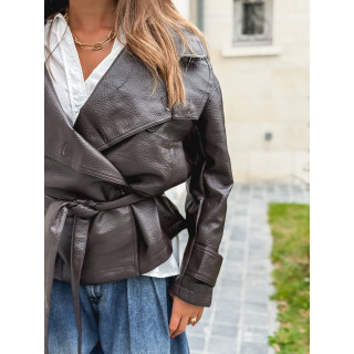 Veste en simili Karlyn - Chocolat