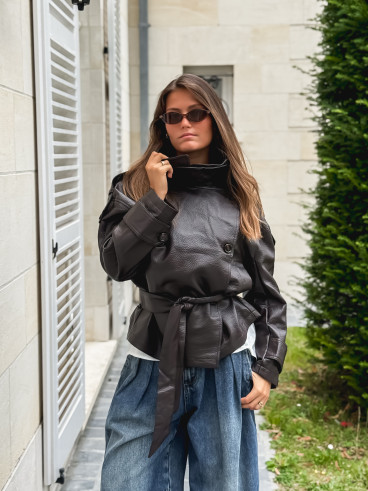 Veste en simili Karlyn - Chocolat