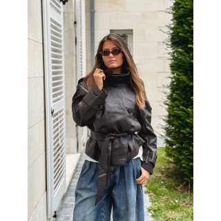 Veste en simili Karlyn - Chocolat