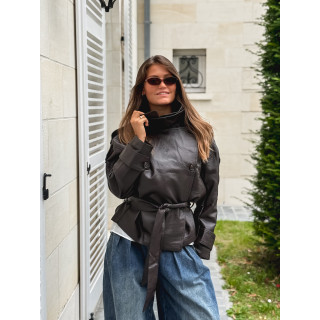 Veste en simili Karlyn - Chocolat