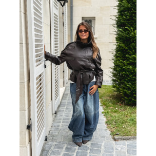 Veste en simili Karlyn - Chocolat