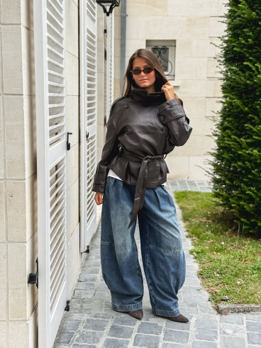 Veste en simili Karlyn - Chocolat