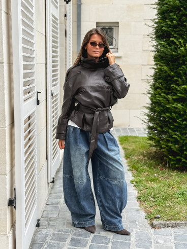 Veste en simili Karlyn - Chocolat
