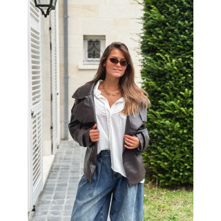 Veste en simili Karlyn - Chocolat