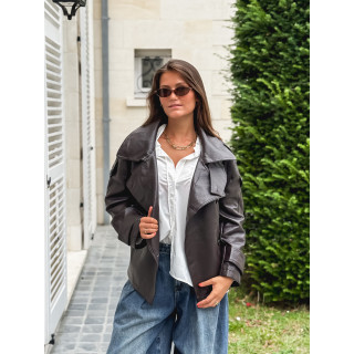 Veste en simili Karlyn - Chocolat