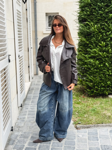 Veste en simili Karlyn - Chocolat