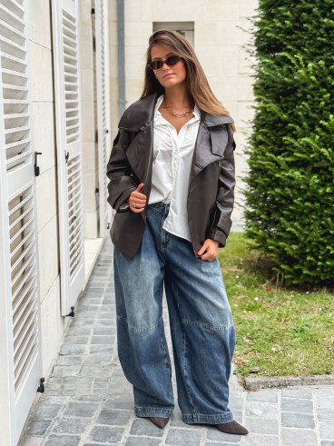 Veste en simili Karlyn - Chocolat