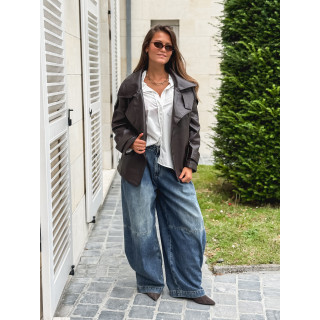 Veste en simili Karlyn - Chocolat