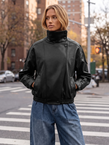 Veste en simili Fideline - Noir