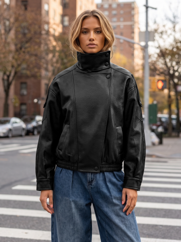 Veste en simili Fideline - Noir
