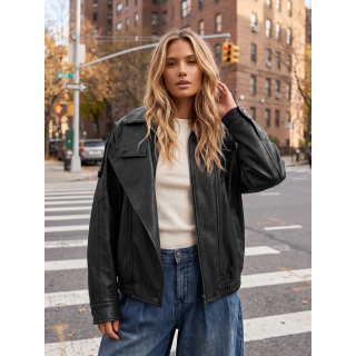 Veste en simili Fideline - Noir