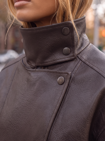 Veste en simili Fideline - Chocolat