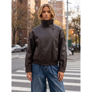 Veste en simili Fideline - Chocolat