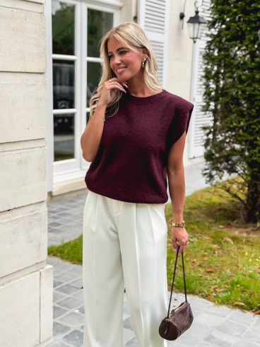 Pull sans manches livia - Cerise noir