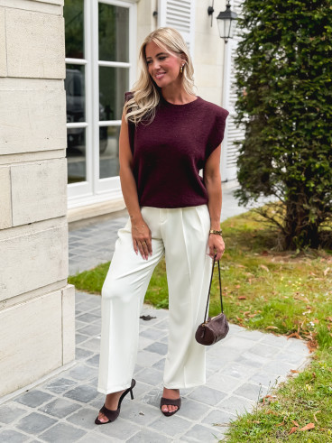 Pull sans manches Livia - Cerise noir