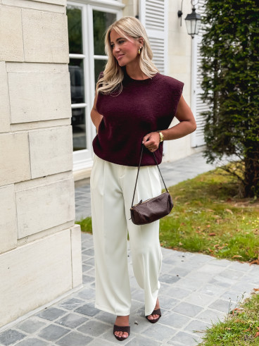 Pull sans manches livia - Cerise noir
