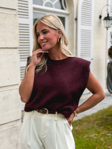 Pull sans manches livia - Cerise noir